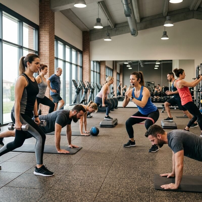 Corso Total Body a Sandrigo: Risultati Veloci e Allenamento Efficace Il corso di Total Body a Sandrigo presso CieloBlu Fitness è progettato per chi desidera risultati rapidi senza rinunciare alla qualità dell’allenamento. In un’unica sessione si lavora su tutto il corpo, migliorando resistenza, forza e tonicità muscolare. La struttura delle lezioni prevede un riscaldamento iniziale, una fase centrale intensa e un defaticamento finale, garantendo sicurezza ed efficacia. Questo metodo consente di bruciare calorie, migliorare la forma fisica e aumentare il metabolismo. Il Total Body è perfetto per chi ha poco tempo ma vuole allenarsi in modo completo. A Sandrigo, CieloBlu Fitness rappresenta un punto di riferimento per chi cerca allenamenti professionali e coinvolgenti. Con istruttori esperti e programmi personalizzati, ogni sessione diventa un passo concreto verso il raggiungimento dei propri obiettivi. Corsi fitness sandrigo