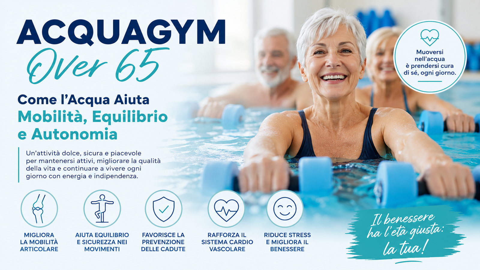 Piscina CieloBlu Sandrigo ingresso corsi acquagym over 65