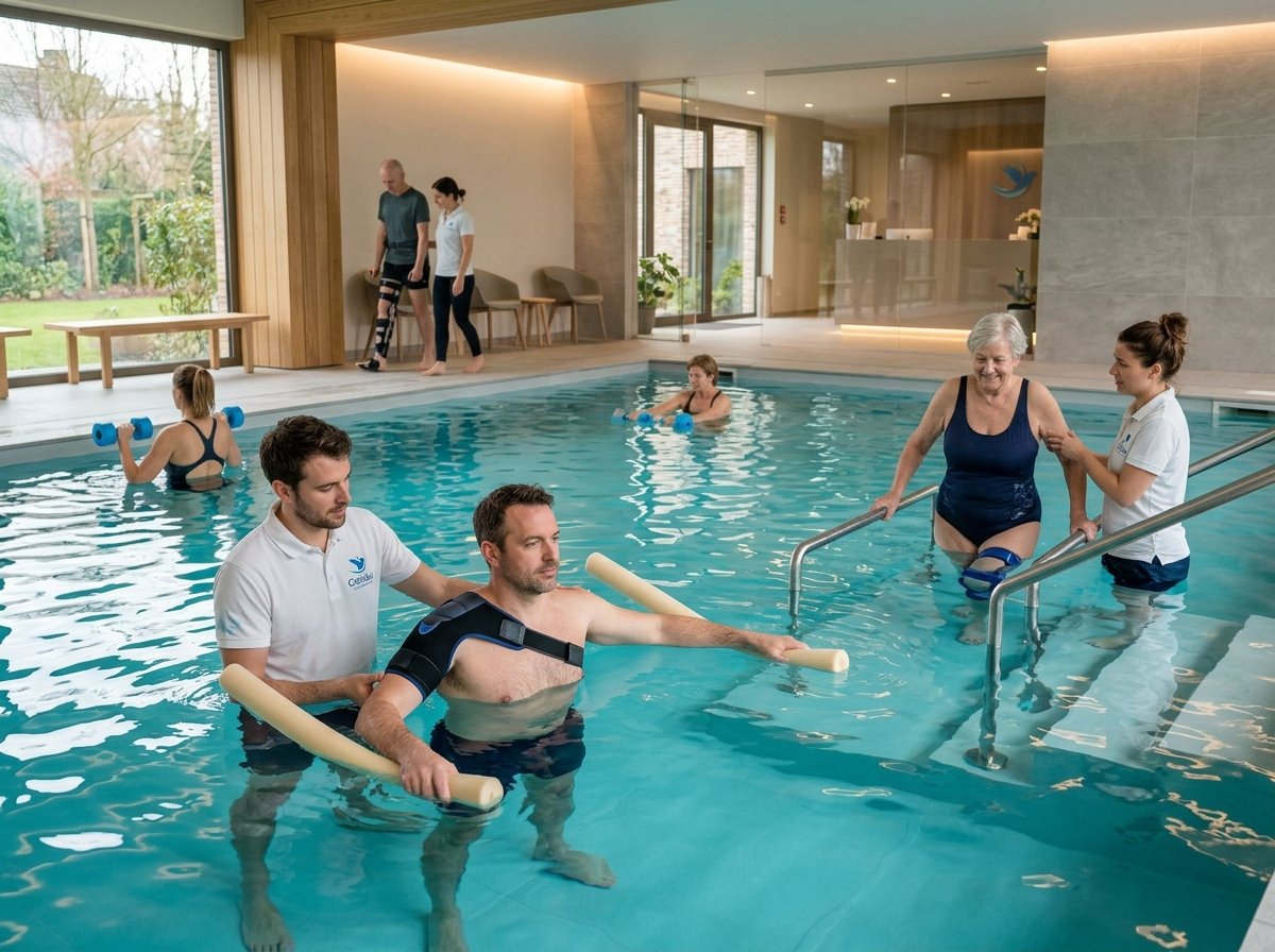 Riabilitazione in Acqua Post-Operatoria La rieducazione funzionale in acqua di Cieloblu Fitness – Acquafitness è pensata per chi necessita di recupero post-operatorio o post-traumatico. L’acqua riscaldata e galleggiante riduce carichi articolari e dolore, permettendo movimenti fluidi e sicuri. Sottotitolo: Rieducazione Articolare Completa La resistenza naturale stimola rinforzo muscolare e controllo motorio, mentre l’ambiente acquatico supporta equilibrio, coordinazione e postura funzionale. I programmi sono personalizzati e guidati da istruttori esperti, assicurando sicurezza e progressione graduale. Ideale per pazienti con problemi ortopedici o neurologici, questa disciplina integra la fisioterapia tradizionale e favorisce un recupero efficace, migliorando il benessere generale.
